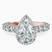 Pre-Designed 10kt Rose Gold Enchanté Side Stones Halo Lab Diamond Ring