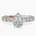 Pre-Designed 18kt Rose Gold Enchanté Side Stones Halo Lab Diamond Ring