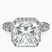 Pre-Designed 10kt Rose Gold Enchanté Side Stones Halo Lab Diamond Ring