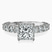 Pre-Designed 10kt White Gold Enchanté Side Stones Halo Lab Diamond Ring