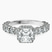 Pre-Designed 10kt White Gold Enchanté Side Stones Halo Lab Diamond Ring
