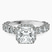 Pre-Designed 14kt White Gold Enchanté Side Stones Halo Lab Diamond Ring