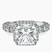 Pre-Designed 10kt White Gold Enchanté Side Stones Halo Lab Diamond Ring