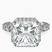 Pre-Designed 10kt White Gold Enchanté Side Stones Halo Lab Diamond Ring