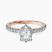 Pre-Designed 10kt Rose Gold Cleopatra Halo Lab Diamond Ring