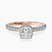 Pre-Designed 18kt Rose Gold Cleopatra Halo Lab Diamond Ring