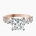 Pre-Designed 10kt Rose Gold Edna Side Stone Lab Diamond Ring