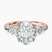 Pre-Designed 10kt Rose Gold Josephine Four Prong Side Stone Lab Diamond Ring