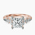 Pre-Designed 10kt Rose Gold Josephine Four Prong Side Stone Lab Diamond Ring