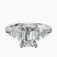 Pre-Designed Platinum Josephine Four Prong Side Stone Lab Diamond Ring