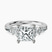 Pre-Designed Platinum Josephine Four Prong Side Stone Lab Diamond Ring