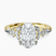 Pre-Designed 18kt Yellow Gold Josephine Four Prong Side Stone Lab Diamond Ring