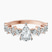 Pre-Designed 10kt Rose Gold Dorothea Side Stone Lab Diamond Ring