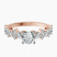 Pre-Designed 10kt Rose Gold Dorothea Side Stone Lab Diamond Ring