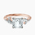 Emmeline Crisscross Side Stone Lab Diamond Engagement Ring in 18ct Rose Gold
