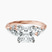 Emmeline Crisscross Side Stone Lab Diamond Engagement Ring in 18kt Rose Gold