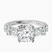 Chrizan Round & Pear Side Stone Lab Diamond Engagement Ring in Platinum