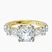 Chrizan Round & Pear Side Stone Lab Diamond Engagement Ring in 10kt Yellow Gold