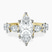 Chrizan Round & Pear Side Stone Lab Diamond Engagement Ring in 10kt Yellow Gold