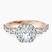 Pre-Designed 10kt Rose Gold Rachel Halo Side Stone Lab Diamond Ring