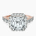 Pre-Designed 10kt Rose Gold Rachel Halo Side Stone Lab Diamond Ring