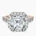 Pre-Designed 10kt Rose Gold Rachel Halo Side Stone Lab Diamond Ring
