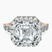 Pre-Designed 10kt Rose Gold Rachel Halo Side Stone Lab Diamond Ring