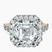 Pre-Designed 14kt Rose Gold Rachel Halo Side Stone Lab Diamond Ring