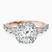 Pre-Designed 10kt Rose Gold Rachel Halo Side Stone Lab Diamond Ring