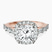 Pre-Designed 18kt Rose Gold Rachel Halo Side Stone Lab Diamond Ring