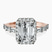 Pre-Designed 10kt Rose Gold Rachel Halo Side Stone Lab Diamond Ring