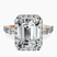 Pre-Designed 14kt Rose Gold Rachel Halo Side Stone Lab Diamond Ring