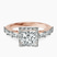Pre-Designed 18kt Rose Gold Rachel Halo Side Stone Lab Diamond Ring