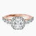 Pre-Designed 18kt Rose Gold Rachel Halo Side Stone Lab Diamond Ring
