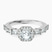 Pre-Designed Platinum Rachel Halo Side Stone Lab Diamond Ring