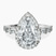 Pre-Designed Platinum Rachel Halo Side Stone Lab Diamond Ring