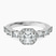 Pre-Designed 18kt White Gold Rachel Halo Side Stone Lab Diamond Ring