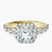 Rachel Halo Side Stone Lab Diamond Engagement Ring in 10kt Yellow Gold