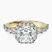 Rachel Halo Side Stone Lab Diamond Engagement Ring in 18kt Yellow Gold