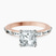 Kimberly Baguette Side Stone Lab Diamond Engagement Ring in 14kt Rose Gold