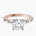 Kimberly Baguette Side Stone Lab Diamond Engagement Ring in 14kt Rose Gold