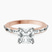Kimberly Baguette Side Stone Lab Diamond Engagement Ring in 14kt Rose Gold