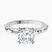 Kimberly Baguette Side Stone Lab Diamond Engagement Ring in 10kt White Gold