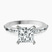 Kimberly Baguette Side Stone Lab Diamond Engagement Ring in 10kt White Gold