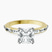Kimberly Baguette Side Stone Lab Diamond Engagement Ring in 18kt Yellow Gold