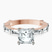 Gizele Tapered Side Stone Lab Diamond Engagement Ring in 14kt Rose Gold