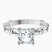 Gizele Tapered Side Stone Lab Diamond Engagement Ring in 10kt White Gold