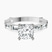 Gizele Tapered Side Stone Lab Diamond Engagement Ring in 10kt White Gold