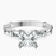 Gizele Tapered Side Stone Lab Diamond Engagement Ring in 10kt White Gold