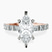 Keziah Side Stone Princess Lab Diamond Engagement Ring in 10kt Rose Gold